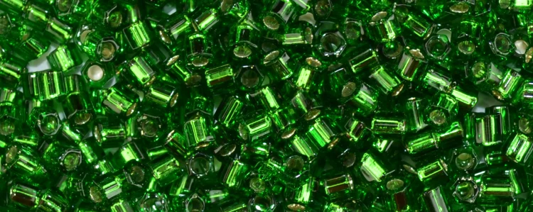 (image for) TOHO Size 8/o Hexagon Shape Seed Bead-Bright Green Silver Lined
