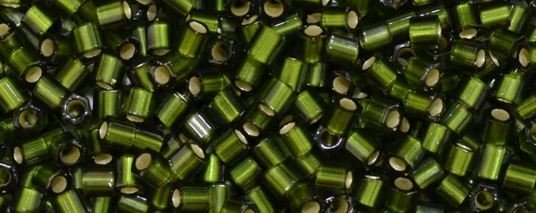 (image for) TOHO Size 8/o Hexagon Shape Seed Bead-Olivine Silver Lined Matte