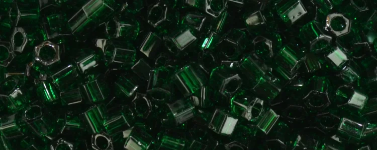 (image for) TOHO Size 8/o Hexagon Shape Seed Bead-Dark Emerald Green Transparent