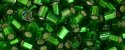 (image for) TOHO Size 8/o Hexagon Shape Seed Bead-Bright Green Silver Lined Matte