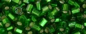 (image for) TOHO Size 8/o Hexagon Shape Seed Bead-Bright Green Silver Lined Matte