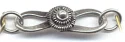 (image for) Bali Silver S-Hook Clasp - Two Ornate Coils with Round Center Bead * 5 Sets