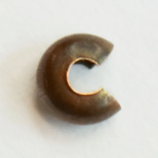 (image for) Antique Copper Plate - 3mm Crimp Covers