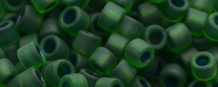 (image for) TOHO Aiko Precision Cylinder Bead. Blue Lined Emerald Rainbow Matte TB-249FM