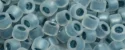 (image for) TOHO Aiko Precision Cylinder Bead. Blue Topaz Lined Crystal Rainbow Matte TB-773FM