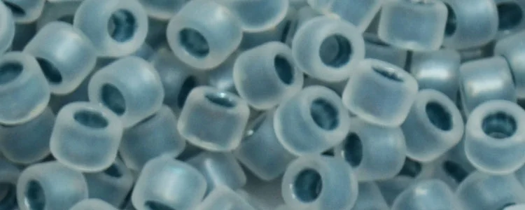 (image for) TOHO Aiko Precision Cylinder Bead. Blue Topaz Lined Crystal Rainbow Matte TB-773FM