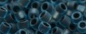 (image for) TOHO Aiko Precision Cylinder Bead. Dark Blue Black Lined Rainbow Matte TB-248FM