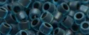 (image for) TOHO Aiko Precision Cylinder Bead. Dark Blue Black Lined Rainbow Matte TB-248FM