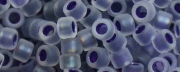 (image for) TOHO Aiko Precision Cylinder Bead. Dark Purple Lined Crystal Rainbow Matte TB-774FM