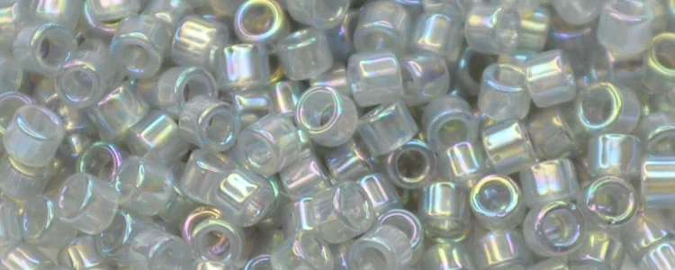 (image for) TOHO Aiko Precision Cylinder Bead. Grey Translucent Rainbow TB-1250