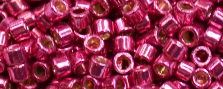 (image for) TOHO Aiko Precision Cylinder Bead. Hot Pink Galvanized PermaFinish TB-PF563