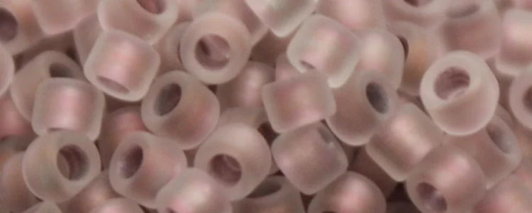 (image for) TOHO Aiko Precision Cylinder Bead. Metallic Rose Lined Crystal Rainbow Matte TB-267FM