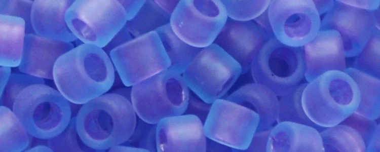 (image for) TOHO Aiko Precision Cylinder Bead. Purple Lined Aqua Matte TB-252FM