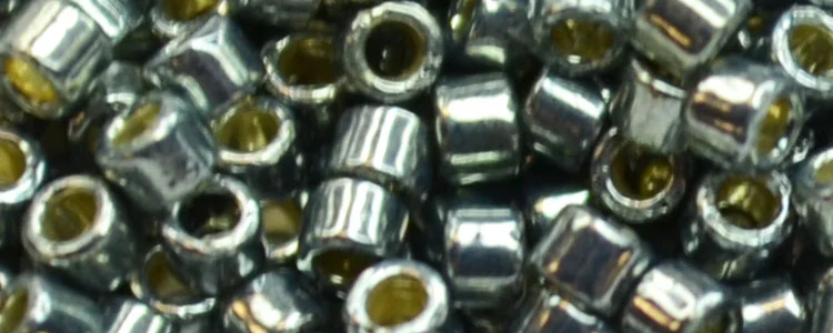 (image for) TOHO Aiko Precision Cylinder Bead. Silver Grey Galvanized PermaFinish TB-PF565