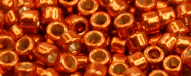 (image for) TOHO Aiko Precision Cylinder Bead. Sun Burnt Orange Galvanized PermaFinish TB-PF562