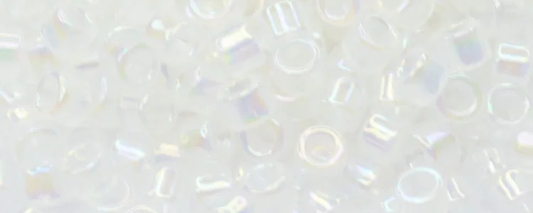 (image for) TOHO Aiko Precision Cylinder Bead. White Translucent Rainbow TB-1241