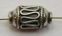 (image for) Bali Silver Tube Bead - 11x6mm Scrollwork with Twisted Edging * 5 Beads