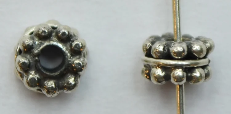 (image for) Bali Silver Spacer - 6x4mm Double Sided Granulated Spacer * 10 Beads