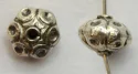 (image for) Bali Silver Round Bead - 8mm Textured Saucer Bead * 10 Beads