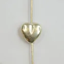 (image for) Bali Silver Spacer - 7x3mm Heart Bead * 10 Hearts
