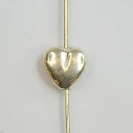 (image for) Bali Silver Spacer - 7x3mm Heart Bead * 10 Hearts