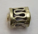(image for) Bali Silver Tube Bead - 7x5mm Openwork Scroll Design Cylinder * 5 Beads