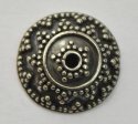(image for) Bali Silver Bead Cap -12mm Granulated Star and Diamond Pattern * 6 Pieces
