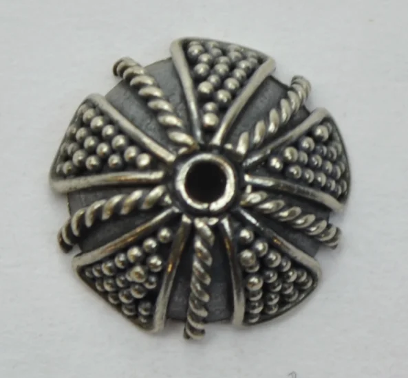 (image for) Bali Silver Bead Cap - 12mm with Granulation Design * 6 Pieces