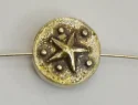 (image for) Bali Silver Spacer - 9x5mm Tabular Bead with Star Design * 5 Beads
