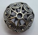 (image for) Bali Silver Round Bead - Large Spiral
