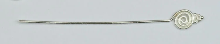 (image for) Bali Silver Headpin-Beautiful Headpin, Spiral with Granulated Triangle