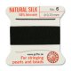 (image for) Silk Griffin Cord - Size 6 Black * 2 Meters with Twisted Wire Needle
