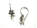 (image for) Bali Silver Earwire - Granulated Beaded Star Handmade Earwires