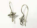 (image for) Bali Silver Earwire - Beautiful Granulated Beaded Diamond Earwires