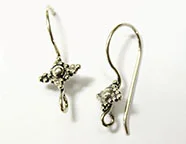 (image for) Bali Silver Earwire - Beautiful Granulated Beaded Diamond Earwires