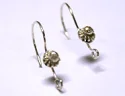 (image for) Bali Silver Earwire - Coiled Wire with Ball in Center Handmade Earwires * One Pair