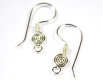 (image for) Bali Silver Earwire - Spiral Design with Twisted Coil * Five Pair