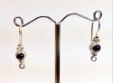 (image for) Bali Silver Earwire - Beautiful Handmade Earwires with Garnet Stones * One Pair