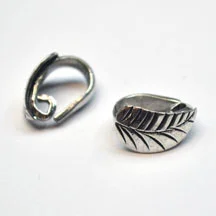 (image for) Bali Silver Finding - Leaf Design Pendant Bail * Package of 6 Bails