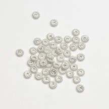 (image for) Bali Silver Spacer - Beautiful Fine Detailed Spiral Spacer Bead 4.5 mm * 50 Pieces