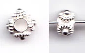 (image for) Bali Silver Round Bead - Large Hole w/ 4 Coiled Dots
