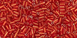 (image for) TOHO Size 1 Bugle Bead. 3mm Length-Ruby Hyacinth Silver Lined