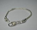 (image for) European Style Bracelet- Silver Snake Chain w/ Heart Shaped Lobs