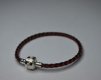 (image for) European Style Bracelet- Red and Black Braided Leather-7