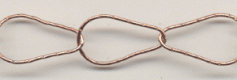 Handmade Java Copper Chain-Large Textured Tear Drop Chain (image for) Handmade Java Copper Chain-Large Textured Tear Drop Chain
