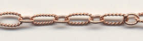 Handmade Java Copper Chain-Medium Textured Rectangular Chain (image for) Handmade Java Copper Chain-Medium Textured Rectangular Chain