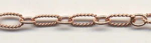(image for) Handmade Java Copper Chain-Medium Textured Rectangular Chain
