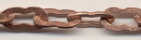 Handmade Java Copper Chain-Flattened Irregular Oval Chain (image for) Handmade Java Copper Chain-Flattened Irregular Oval Chain
