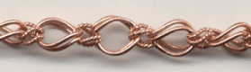 Handmade Java Copper Chain-Double Link Textured Chain (image for) Handmade Java Copper Chain-Double Link Textured Chain