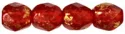 (image for) Czech Fire Polish 4mm-Gold Marbled Siam Ruby